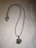 Natural Included Amethyst Gemstone Pendant Necklace on Grey Cord #56