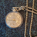 Vintage Ingersoll Ltd London Triumph Mechanical Pocket Watch with Chain #17