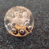 Glass Art Paperweight #26 | Handcrafted Art Glass Paperweight | Gold & Frosted Abstract Design