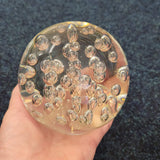 Large Clear Controlled Bubble Art Glass Paperweight | Handcrafted Display Piece | 1.39kg | #15