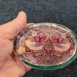 Past Times "Strawberry Thief" Glass Paperweight with Original Box
