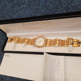 Vintage Copperfield Ladies Gold Tone White Dial Quartz Bracelet Watch Boxed NOS #10