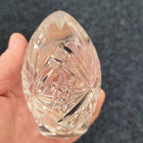 Vintage Lead Crystal Cut Glass Egg Paperweight