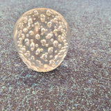 Clear Controlled Bubble Art Glass Paperweight #21 | Handcrafted Glass Sphere | 770g