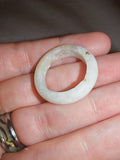White & Green Serpentine ("New Jade") Gemstone Ring | Natural Crystal Band