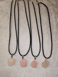 Rose Quartz Freeform Pendant Necklace Natural Pink Gemstone Crystal Jewellery #49