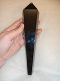 Huge Black Agate Wand with Display Stand - 440g