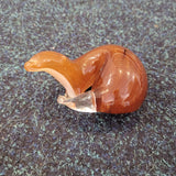 Langham Style Amber Glass Stoat Paperweight