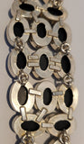 Vintage 925 Stamped Black Onyx Cabochon Multi-Link Bracelet