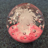 Large Pink/ White Hand-Blown Art Glass Paperweight #39