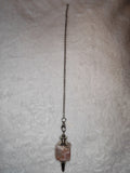 Flower Agate Cube Gemstone Dowsing Pendulum with Silver Tone Chain