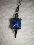 Lapis Lazuli Merkaba Gemstone Dowsing Pendulum with Silver Tone Chain