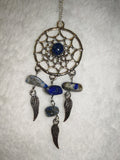 Lapis Lazuli Gemstone Dreamcatcher Necklace | Angel Wing Crystal Pendant