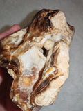 Natural Chocolate Calcite Mineral Specimen from Pakistan 518g | Banded Brown Calcite Display Crystal #2