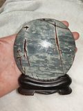 Chinese Painting Stone Display Disc with Stand