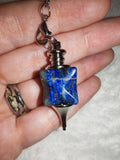Lapis Lazuli Merkaba Gemstone Dowsing Pendulum with Silver Tone Chain