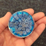 Murano Style Blue Millefiori Glass Paperweight | 110g