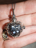 Sodalite Heart Harmony Ball Cage Pendant Necklace | Natural Gemstone