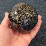 Black and Gold Glass Art Paperweight #34