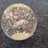 Clear Controlled Bubble Art Glass Paperweight | Handcrafted Glass Sphere | 910g | #18