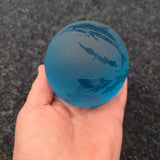 Frosted Blue Dolphin Glass Paperweight