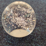 Clear Controlled Bubble Art Glass Paperweight | Handcrafted Glass Sphere | 910g | #18
