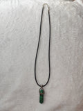 Malachite Style Crystal Point Pendant Necklace Green Black Gemstone Jewellery #44