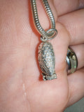 925 Sterling Silver Owl on Books Pendant Necklace