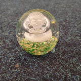 Green Glass Art Paperweight #37