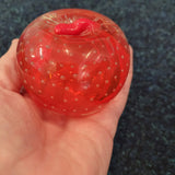 Red Bubble Effect Glass Apple Paperweight