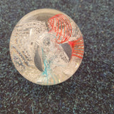 Red, White & Blue Swirl Handcrafted Art Glass Paperweight with Controlled Bubbles #46