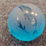 Frosted Blue Dolphin Glass Paperweight