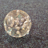 Clear Controlled Bubble Art Glass Paperweight | Handcrafted Glass Sphere | 530g | #19