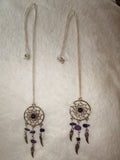 Amethyst Gemstone Dreamcatcher Necklace | Angel Wing Crystal Pendant