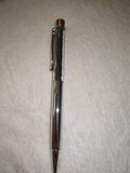 Black Obsidian Gemstone Chip Ballpoint Pen Silver Tone Black Ink