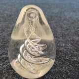 Large Art Glass Egg Paperweight with Spiral Ribbon Design #2