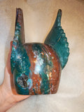 Ocean Jasper “Deathwing” Skull Carving - 1.55kg