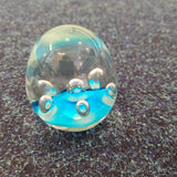 Light Blue Art Glass Egg Paperweight with Bubble Design | Handcrafted Decorative Glass Sculpture. Design #11 | 320g