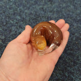 Langham Style Amber Glass Stoat Paperweight