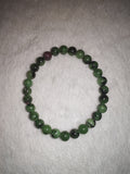 Ruby in Zoisite (Anyolite) 6mm Round Bead Stretch Bracelet | Natural Gemstone Bracelet