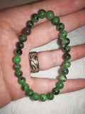 Ruby in Zoisite (Anyolite) 6mm Round Bead Stretch Bracelet | Natural Gemstone Bracelet