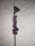 Amethyst Gemstone Dowsing Pendulum with Triquetra Charm & Chip Bead Chain