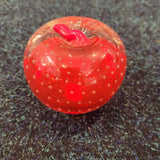 Red Bubble Effect Glass Apple Paperweight