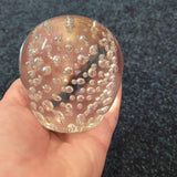 Clear Controlled Bubble Art Glass Paperweight #21 | Handcrafted Glass Sphere | 770g