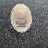 Vintage Lead Crystal Kilkenny Castle Egg Paperweight