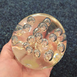 Large Clear Controlled Bubble Large Clear Controlled Clear Controlled Bubble Art Glass Paperweight | Handcrafted Glass Sphere | 910g | #17
