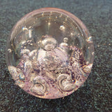 Large Purple Swirl Handcrafted Art Glass Paperweight with Controlled Bubbles #40