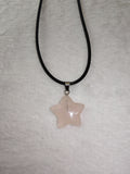 Rose Quartz Star Pendant Necklace Natural Pink Gemstone Crystal Jewellery #46