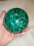 Green Fluorite Sphere with Wooden Stand - 1.15kg