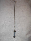 Aquamarine Chip Bottle Gemstone Dowsing Pendulum with Silver Tone Chain | Love